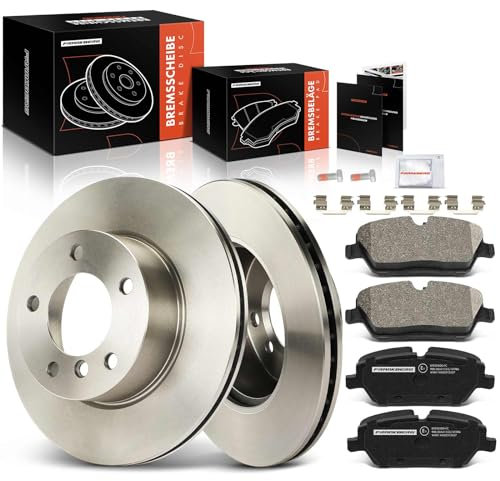 Frankberg 2x Bremsscheiben + 4x Bremsbeläge Vorderachse Kompatibel mit 1er E81 116 1.6L 2.0L 2007-2011 1er E87 116 118 1.6L 2.0L 2004-2011 Replace# 34116854996