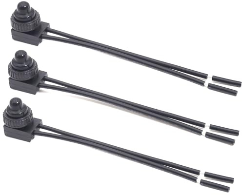 3 pezzi Interruttore a pulsante da 12 V, impermeabile, autobloccante, interruttore a pressione, pulsanti di commutazione ON/OFF SPST, mini interruttore a pulsante con coperchio in gomma per moto, auto