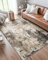 DEFYNEE Wohnzimmerteppich 120x180 cm, Rutschfester Teppich maschinenwaschbar Moderner Abstrakter Teppich für Wohnzimmer und Schlafzimmer, Schwarzbraun