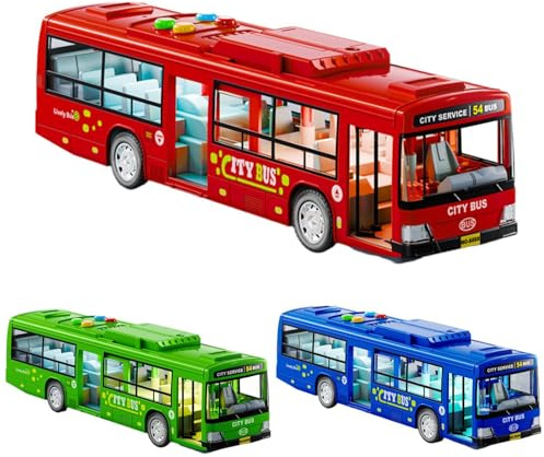 Jouet Bus Pour Enfant Garçons Et Filles, Jouet De Bus De Ville, Véhicules De Jeu Électrique Réalistes, Jouet Éducatif De Véhicules De Jeu Avec Lumières Et Sons, Portes Fonctionnelles Simulées