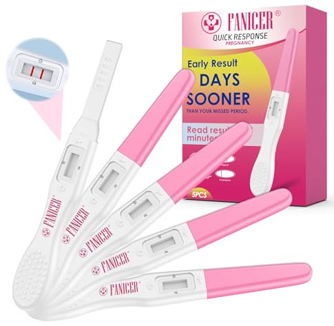 Pack of 5 Pregnancy Tests, Early Detection HCG Urine Midstream Test, Pregnancy Test Quick Result, Individually-Sealed Wrapped, Fast Response in 5 Minutes, Home Rapid Detection（Pink）