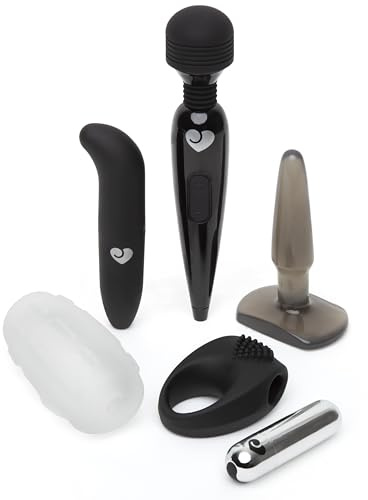 Lovehoney Up All Night Couples Sex Toy Kit | G Spot & Bullet Vibrator for Women | Rechargeable Wand Massager Tool | Male Masturbator, Anal Plug & Cock Ring | Adult Sex Toys for Couples | 6 Piece Set