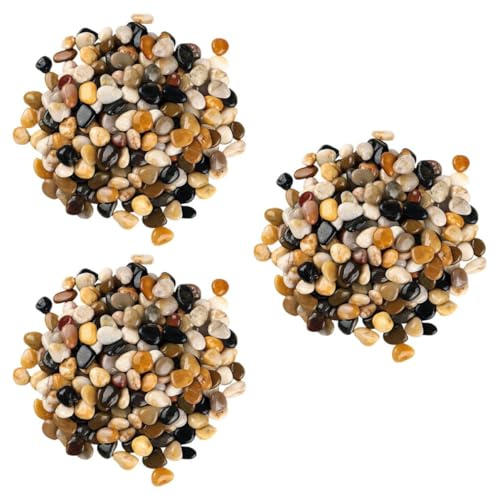 HEMOTON 3 Paquetes Piedras Decorativas Naturales para Jardín y Macetas Guijarros Pequeños Resistentes para Paisajismo y Decoración de Acuarios Paquete
