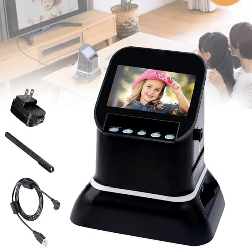 Scanner per pellicole ad Alta risoluzione da 120mm,Scanner per Diapositive LCD da 4,3,convertitore Digitale per pellicole da 1080p, converte Negativi e Diapositive da 35mm,135,126,127 in JPEG