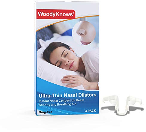 WoodyKnows Dilatador nasal ultradelgado – mejora la respiración durante el sueño y el deporte, alivia la congestión nasal y los ronquidos de origen nasal (aquete combinado S/M/L)