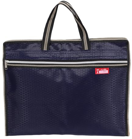 Abaodam Pochette Étanche pour Documents en Tissu Oxford, Grosse Capacité Double Couche, Paquet Fourre-tout avec Poignée, pour Bureau, Réunion et Transport Dossiers Professionnels