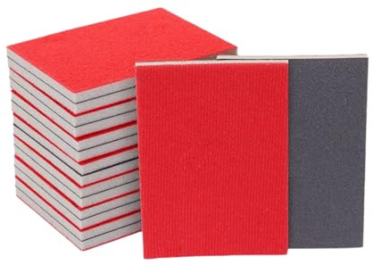 QLK Set de 24 Esponjas de Lijado, Lijas 3000 Grano Húmedo y Seco, Esponja Flexible para Madera, Pads Profesionales para Metal, Madera, Pintura, Masilla y Pintura de Automóvil