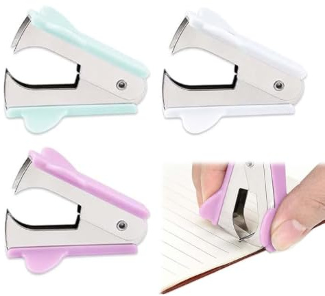 AUEFUDQ Levapunti,3 Pack Professional Eagle Levapunti a Pinza con Mascella in Acciaio Mini Levapunti Graffette Rimozione per Ufficio Scolastico Casa Colori Casuali