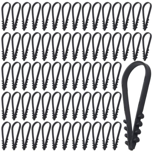 200 Pcs Taco De Bucle Tacos Clavijas Pasacables Cables Sujeta 3-13mm Negro | Gran Cantidad,Resistente Duradero,Fácil De Usar,Instalación Rápida,Gestión De Cables,Para Hogar Oficina