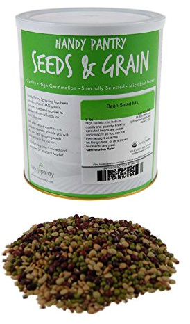 Handy Pantry Bean Salad Sprouting Seed Mix- Certified Organic- 5 Lbs Brand: Mix of Bean Sprout Seeds: Adzuki, Mung Bean, Green Lentil & Radish. for Sprouting Sprouts, Soup, Food Storage Product Name