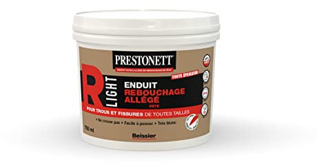 Enduit de Rebouchage Allégé PRESTONETT REBOUCHER LIGHT en Pâte en Pot de 750 ml pour Intérieur et Extérieur