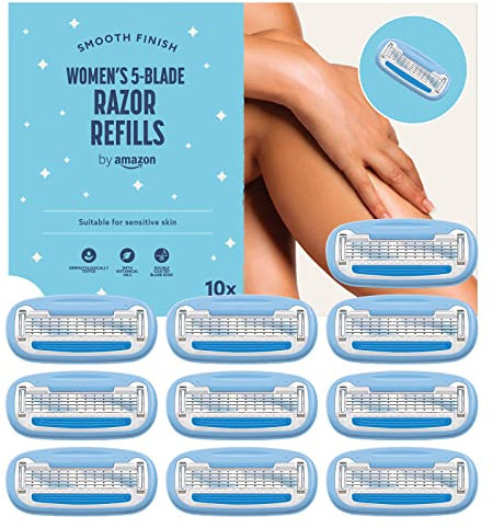 by Amazon für Damen, 5-Klingen-Rasierer, Nachfüllpackung, 10er-Pack