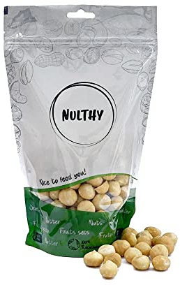 NULTHY 1kg - Nueces de Macadamia BIO, Nueces Naturales, Cultivo Ecológico, Snack Gourmet Vegano
