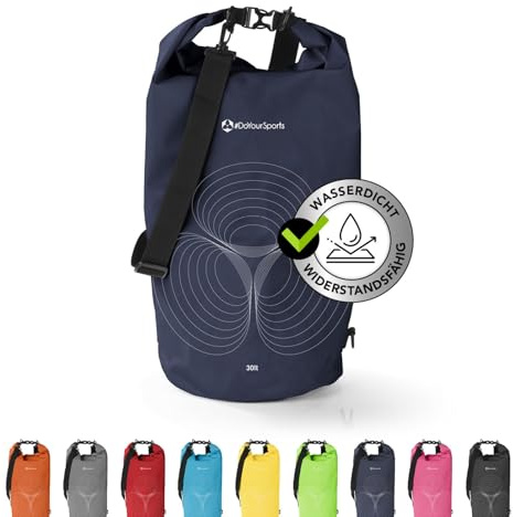 #DoYourSports Dry Bag Tasche 20L dunkelblau | Wasserdichter Rucksack | Wasserfester Beutel & Packsack | Drybag ideal für Boot, Kajak, Angeln und Camping