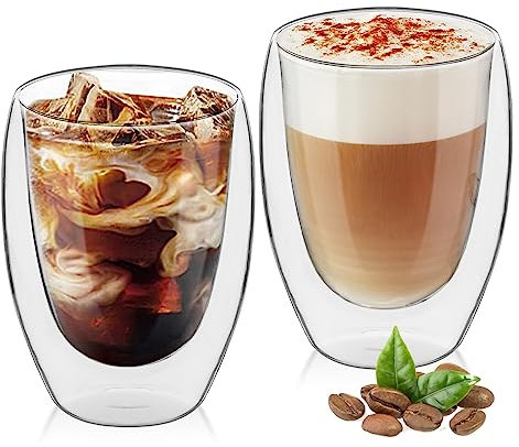 MumdoYAL Doppelwandige Latte Macchiato Gläser, stilvoll und praktisch (2 * 350ml)