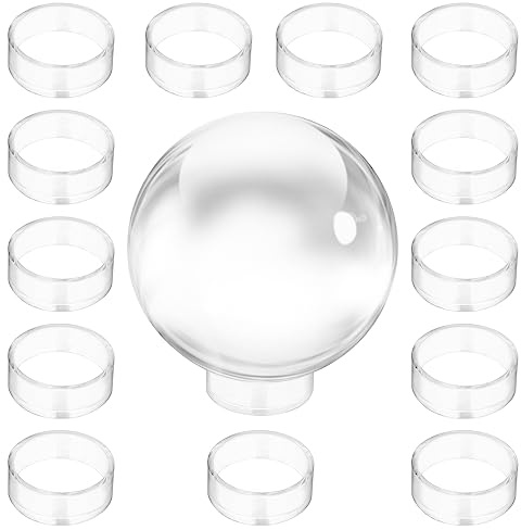 BTSKY 15 Stück 30 mm transparente Kugel, runde Ständer, Baseball-Halter – transparenter Ringständer, Display-Ständer für Golfball, Softball, Tennisball, Murmeln, klarer