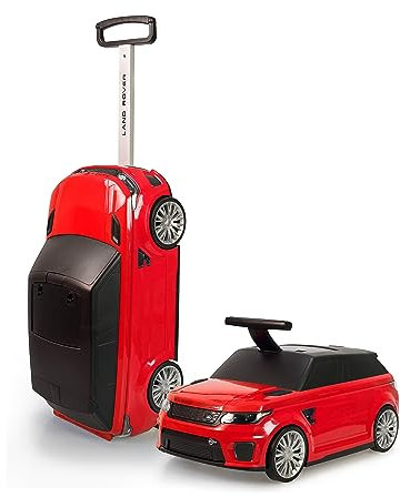 FEBER - Range Rover Fußboden und Koffer, Farbe Rot, 2 in 1, Kinderkoffer für Reisen und Kinderwagen, Handgepäck für Kinder, für Jungen und Mädchen von 2 bis 6 Jahren