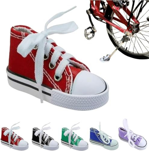 Cavalletto per bicicletta, personalizzabile, poggiapiedi per moto, piccola scarpa, cavalletto laterale per moto, 1 supporto per moto, mini scarpe in tela, supporto laterale, accessori per moto (A)