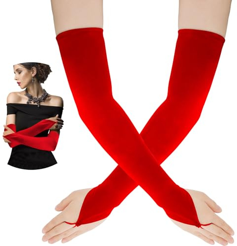 Manchette Bras Femme,Gant De Soie,Gant,Mitaine,Gant En Soie,Gant Soie,Mitaine Femme,Gant Femme,Gant Halloween,Gant Satin,Gant Opera Femme,Gants Et Moufles Femme,Gant De Soirée,Longs Gants,Rouge,1paire