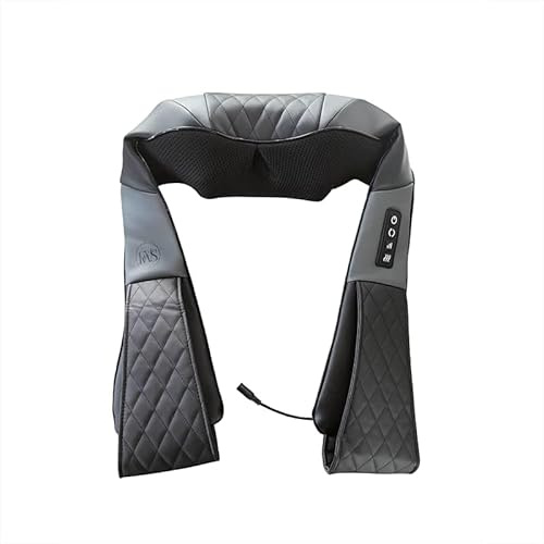 Neck Massager, Deep Tissue 3D Kneading by FWS, Portable with Heat, Shiatsu Massager for Neck, Back, Shoulder, Abdomen, Waist, Foot and Leg, at Home and Car, Suitable for Women and Men (Black)