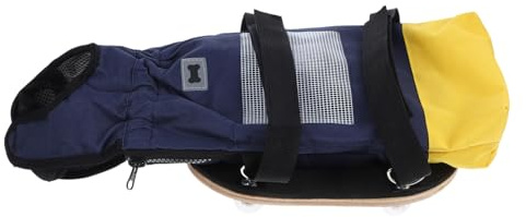 Gatuida Carrello per Cani Disabili Portatile con Rotelle Regolabile in Poliestere e Legno per Passeggiate Indoor e Outdoor, Supporto per Mobilità Ridotta S