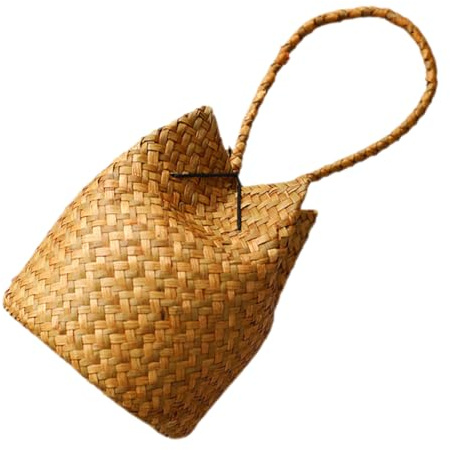 GANAZONO Borsa da Spiaggia Design Rustico e Stile Semplice e Multifunzionale in Alghe Riutilizzabile la Spesa Estiva e Fotografia
