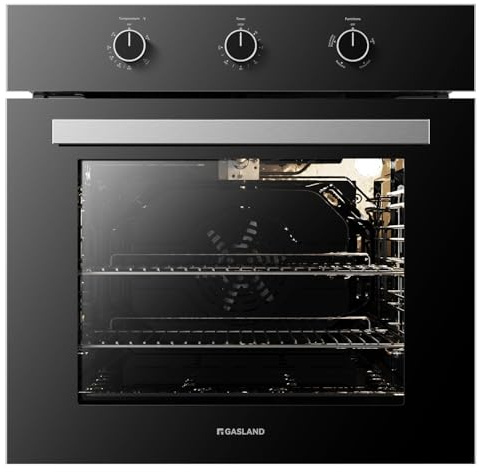 GASLAND 24 in Gas Wall Oven, ETL Certified Natural Gas Wall Oven with Bake Broil Rotisserie Functions, Timer and Convection Fan, 120V Cord Plug, Black