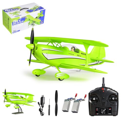 Hylukon WLtoys A310 RC Airplane, 4CH RC EPP Foam Fixed Wing Plane Glider for Beginners Adults, 1504 Brushless Motor, 6 Axis Gyro Remote Control Aircraft Model 2 Flight Modes Dual Battery