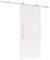 inova Holz-Schiebetür offene Schiene 775 x 2065 mm Weiß Alu Komplett-Set mit Lauf-Schiene und Stangengriff