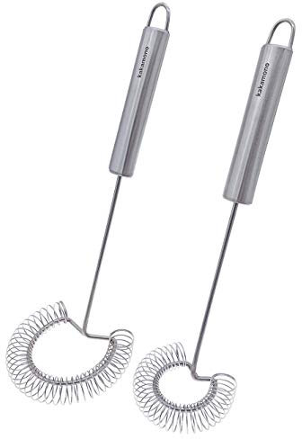 2pcsSet Egg Beater Stainless Steel Spring Egg Whisk, Kitchen Milk Egg Beater Whisking,Beating,Magic Hand Held Sauce Stirrer Frother…