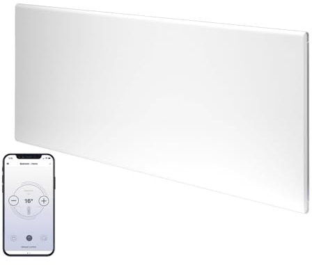 Adax Neo H - Radiateur Electrique Mural Intelligent Wi-Fi avec commande par smartphone - 1400W | Chauffage Electrique | Chauffage d'appoint Salle de Bain | Hauteur Convecteur 330mm | IP24C, KWT Blanc