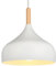 iDEGU Lustre Suspension Rétro 24CM Suspension Luminaire Moderne Style Scandinave Forme de Goutte Plafonnier E27 Métal Bois Lampe Suspension pour Chambre Salle à Manger Cuisine Salon (1 Pack Blanc)