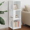 vidaXL Eckregal mit 3 Fächern Standregal Bücherregal Wandregal Regal Eckschrank Deko Wohnzimmer Schlafzimmer Büro Weiß 33x33x100cm Holzwerkstoff