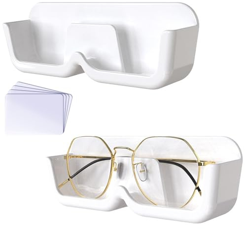 Bebochoi 2 Piezas Soporte para Gafas de Pared, Organizador de Gafas de Sol Montaje en Pared Soporte Gafas No Requiere Perforación, para Guardar Gafas Gafas de Sol