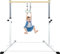 HomeSun Gymnastikstange für Kinder Robuste Kip Bar mit Ringen horizontale Turnstange Höhenverstellbar 90-150cm Trainingsgerät bis 100 kg einfache Montage (Turnstange, Weiß)