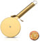 Berglander Rueda de pizza, chapado en titanio dorado Cortador de pizza súper afilado de acero inoxidable con chapado en oro y titanio, cortador de masa, fácil de limpiar y almacenar