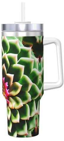 Borraccia termica a doppia parete in acciaio inox, con manico e coperchio con cannuccia