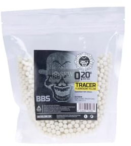 Bolas de Airsoft Trazadoras BB, 0,20 g, 2500 Unidades, Amarillo Fluorescente, Duel Code