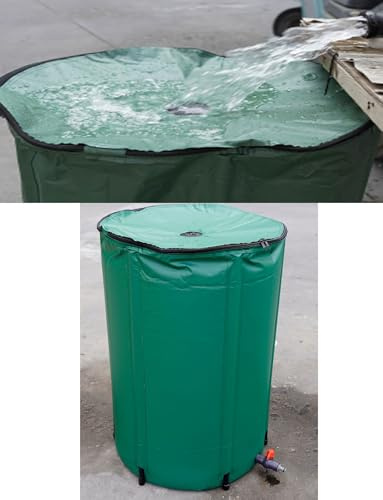 Tonneau de pluie pliable avec robinet et kit de trop-plein – Portable pliable stockage d'eau de jardin pour l'extérieur