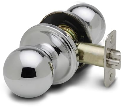 Copper Creek BK2020PS Ball Door Knob, Passage Function, 1 Pack, in Polished Stainless