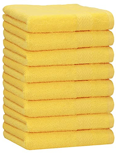Betz 8 Stück Handtücher Set Größe 50 x 100 cm Handtuch Premium 100% Baumwolle Farbe gelb