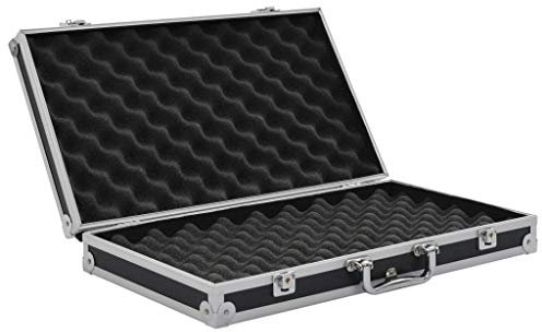 Tidyard Waffenkoffer Gewehrkoffer Pistolenkoffer Alukoffer verschlie?bar Pistolenkoffer, Waffenkoffer 47 x 26 x 8,3 cm (L x B x H) für Pistolen, ABS mit Aluminiumverkleidung,Verstärkte Ecken