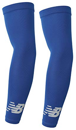 New Balance Unisex Outdoor Sports Compression Arm Sleeves, Arm Warmer, Team Royal, Small/Medium (1 Pair)