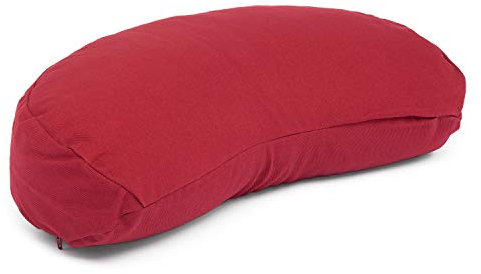 Bodhi Meditationskissen Halbmond | Yogi MOND ECO | Bezug aus 100% Bio-Baumwolle | Yogakissen halbmondförmig mit Buchweizenfüllung | Halbmondkissen für Yoga & Meditation | Bordeaux