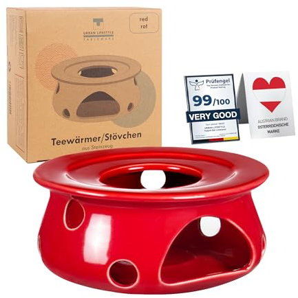 Urban Lifestyle - Calientaplatos (Porcelana, tamaño XL) (Rojo)