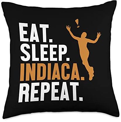 Professional Indiaca Peteca Peteca Players Gifts Eat Sleep Repeat Indiaca Game Ball Peteca Throw Pillow, 18x18, Multicolor