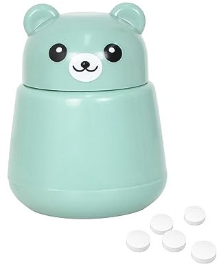 Molinillo de Píldoras,Oso Pulverizador de Píldoras,Machacador de Pastillas Portátil,Cortador de Completo,Mortero para Pastillas y Píldoras,para Ancianos y Bebés (Verde)