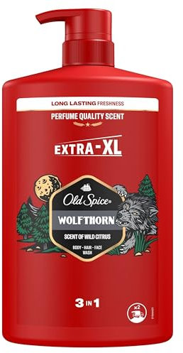 Old Spice Wolfthorn 3-in-1 Mehrzweck-Shampoo für Haar, Gesicht und Körper 1000 ml, langanhaltende Frische, Duft von Parfümqualität, Tiefenreinigung