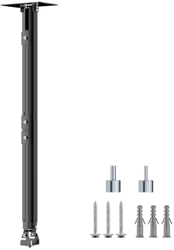 suptek Soporte Proyector Techo y Pared: Brazo Largo Extensible 78-125cm para Mini Proyector, Techo Inclinado, Rosca 1/4 M4 M6, Carga 13.6kg, Negro, PR05LMINIB