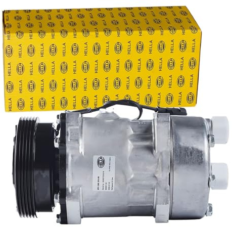 HELLA 8FK 366 200-991 Compresor, aire acondicionado - SD7H15 - 12V - R 134 a - PAG 46 - 170ml - con acoplamiento magnético/con junta tórica/con aceite de compresor PAG